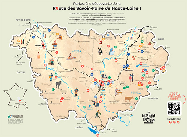 Carte de la route des savoir-faire de Haute-Loire