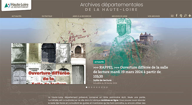 site internet des archives départementales 43