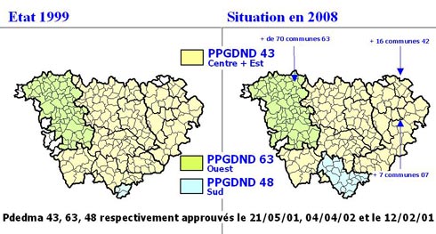 Carte des PPGDND - déchets haute-loire