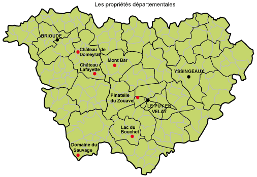 Carte des propriétés départementales