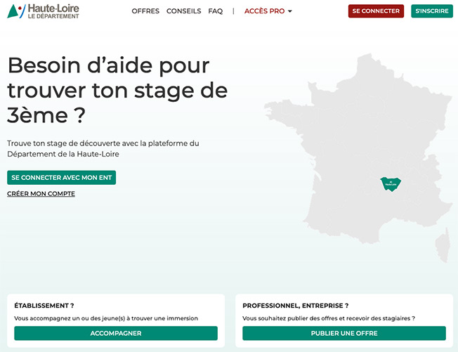 plateforme numérique de stages pour les 3èmes