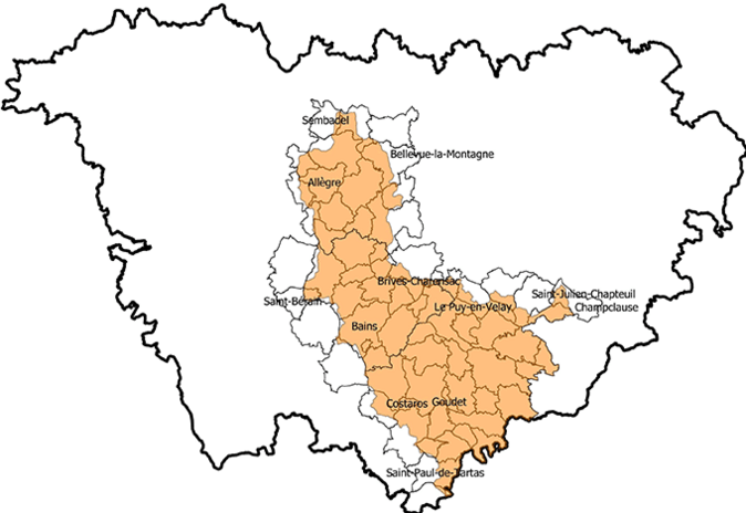 Carte du Périmètre du PAEC « Loire-Devès »